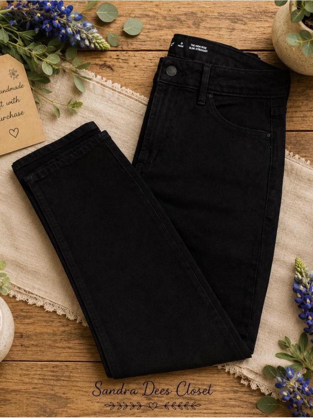 Old Navy Black High-Rise Wow Straight Jeans